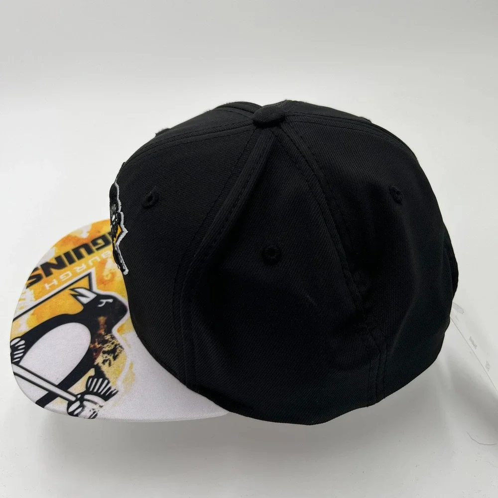 Adidas Pittsburgh Penguins NHL Snapback Hat‎ Black Yellow Graphic Brim OSFA New